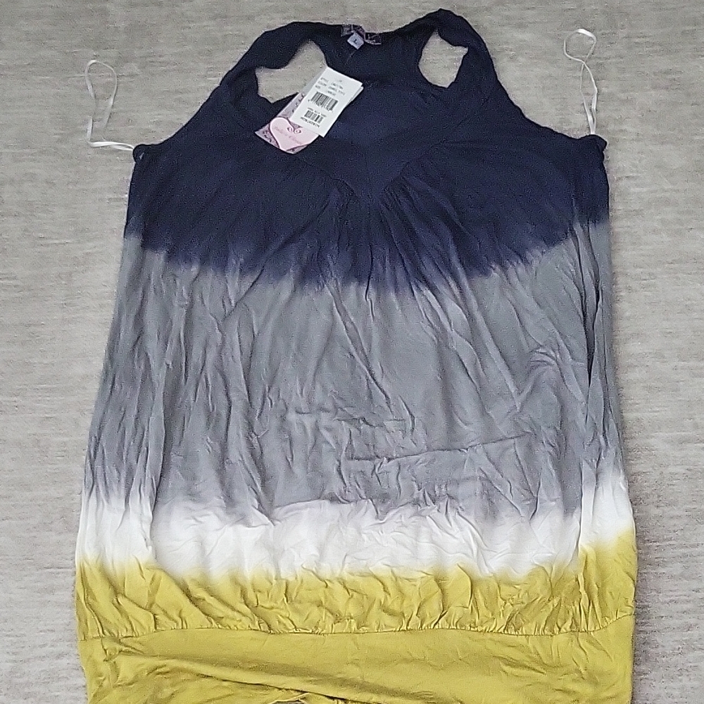 Julie's Closet Gradient Tank Top - Navy, Gray, Yellow